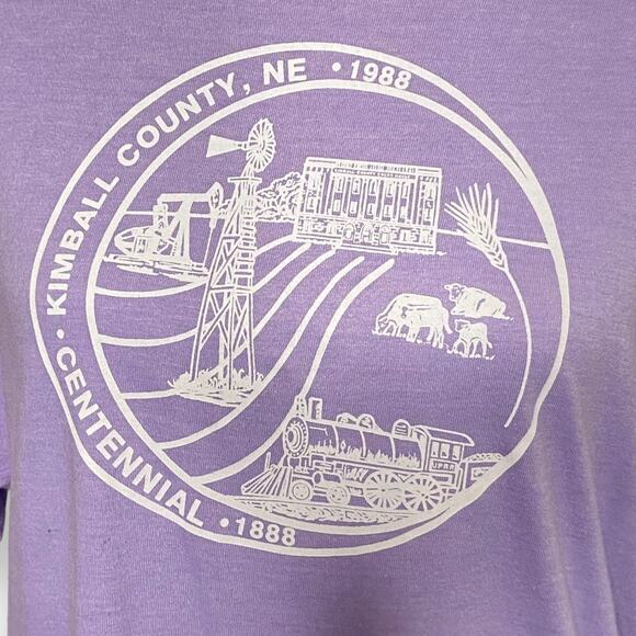 Vintage 1988 Hanes Kimball County NE Centennial Short Sleeve Shirt Large 42-44 - Picture 2 of 7